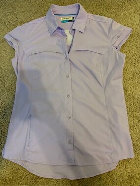 Magellan Outdoors Women’s Lilac Button-Front Short Sleeve Shirt